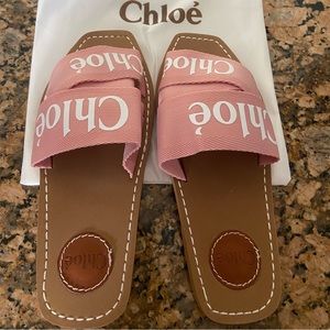 Pink Chloe Woody Flat Mules